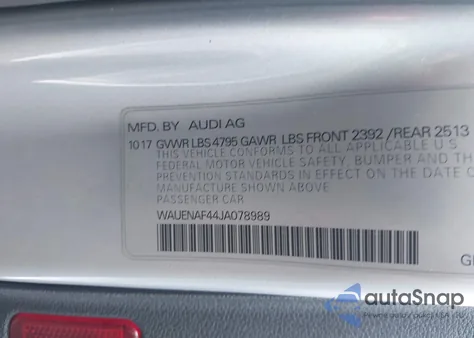 2018 Audi A4 2.0T Premium/2.0T Tech Premium from USA, damaged, VIN WAUENAF44JA078989